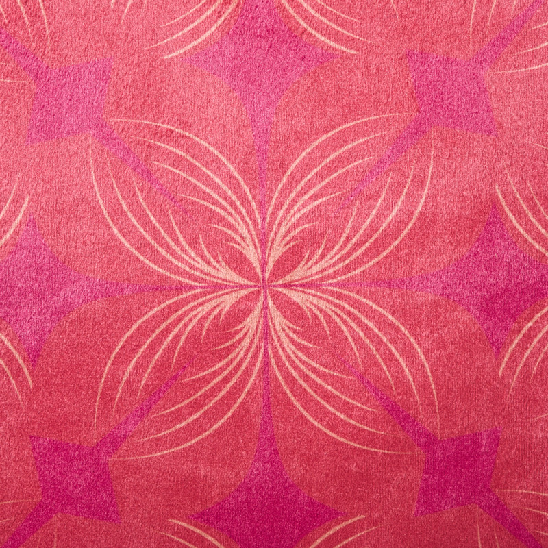 Kussen velvet bloem - rood/roze - 45x45 cm