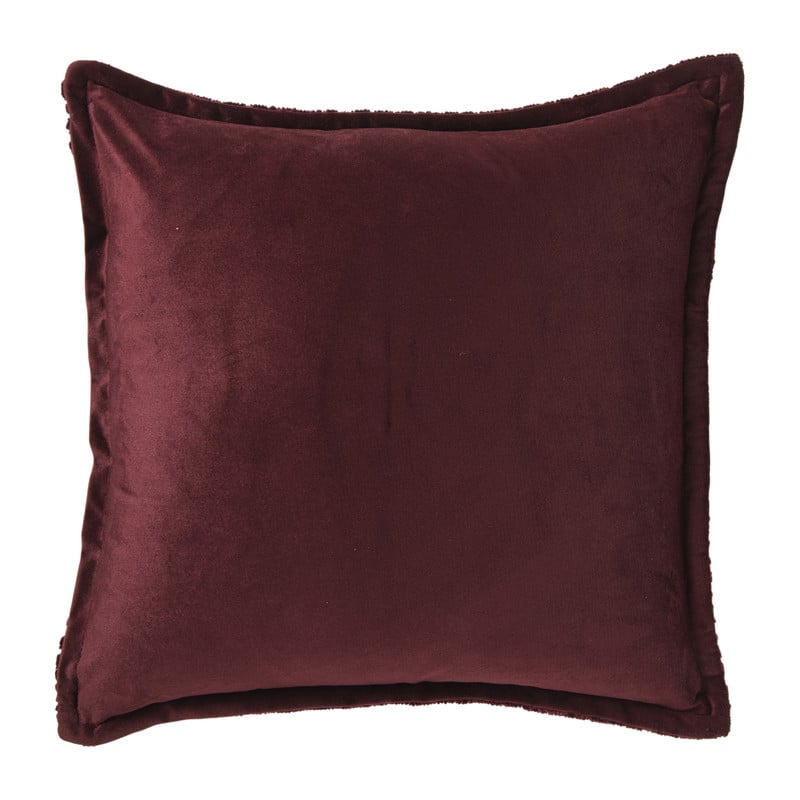 Kussen chenille - bordeauxrood - 45x45 cm