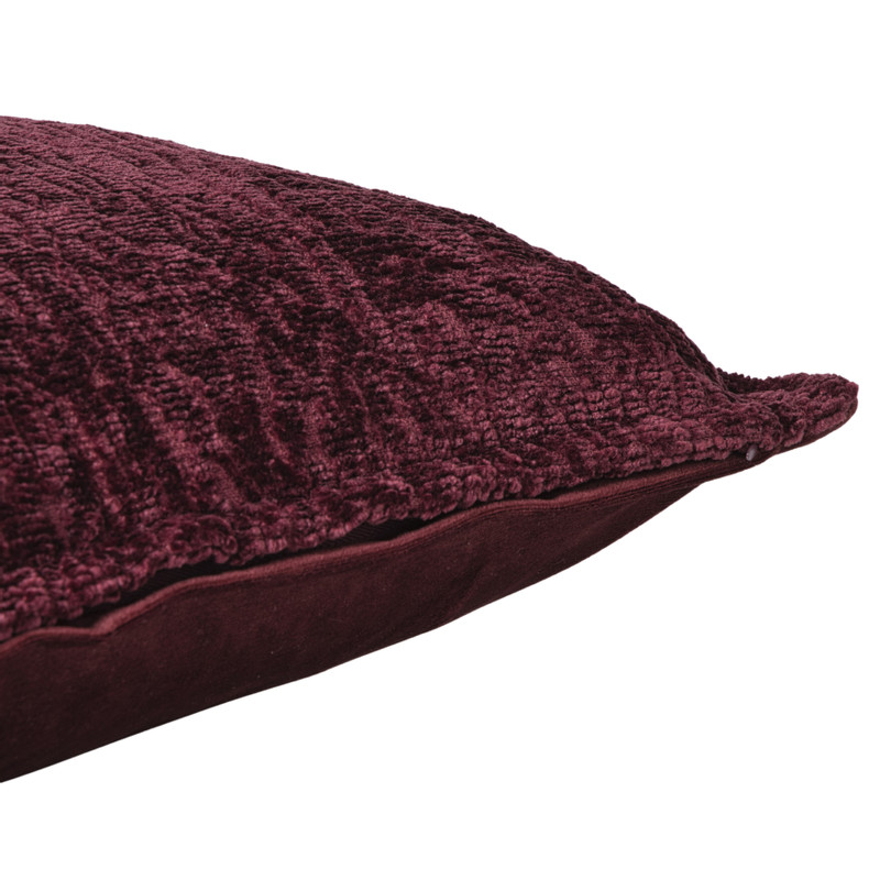 Kussen chenille - bordeauxrood - 45x45 cm