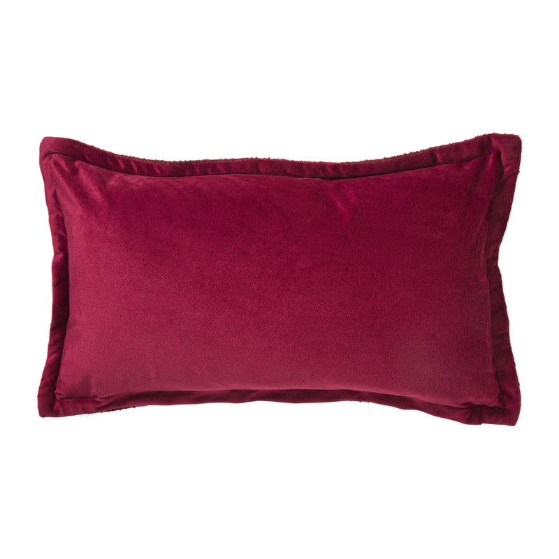 Kussen chenille - rood - 30x50 cm