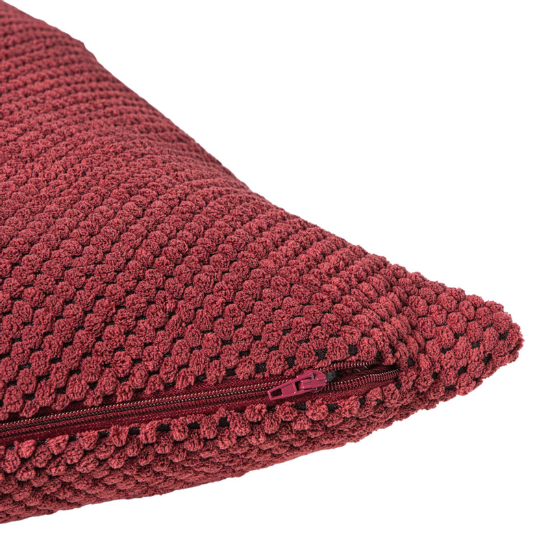 Kussen met blokjes - bordeauxrood - 45x45 cm