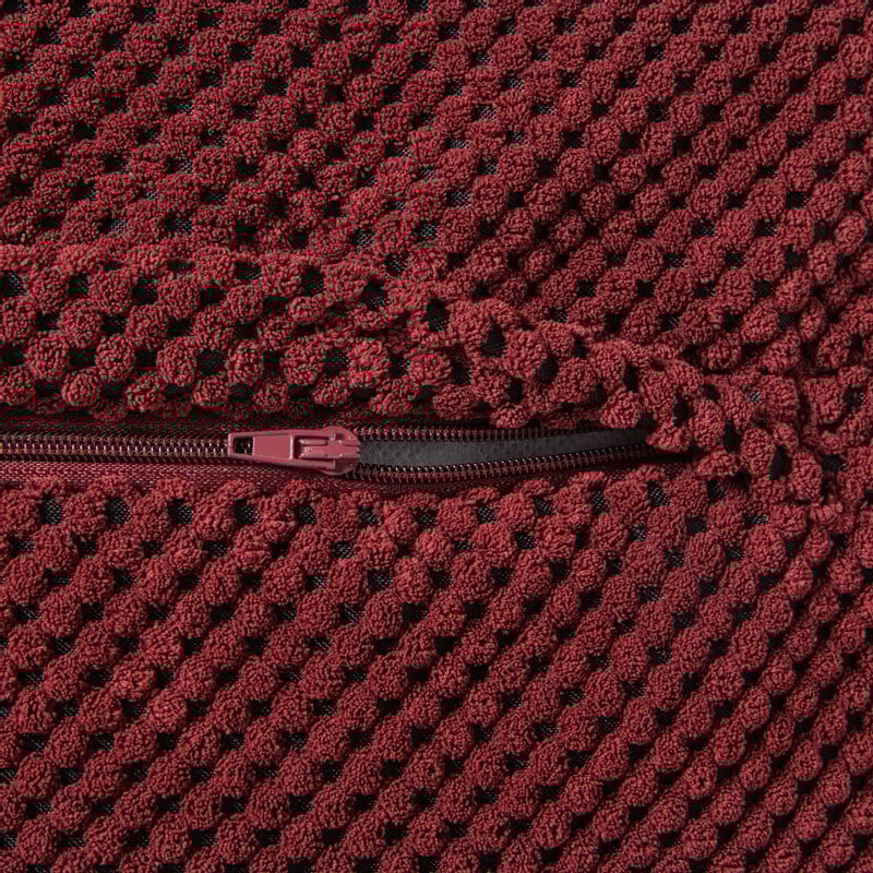 Kussen met blokjes - bordeauxrood - 60x60 cm