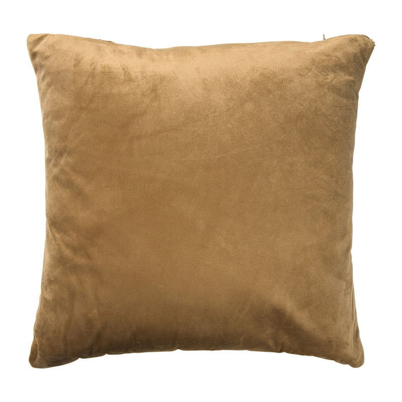 Kussen jacquard organisch - bruin/wit - 45x45 cm