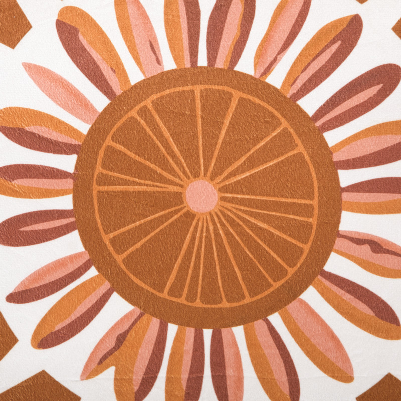 Kussen zon velvet - oranje - 45x45 cm