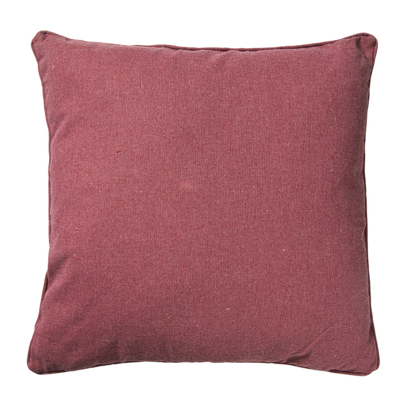 Kussen bloem met rand - roze - 45x45 cm