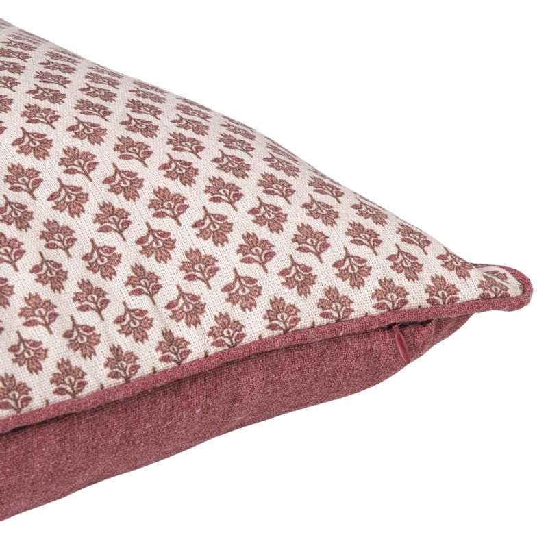 Kussen bloem met rand - roze - 45x45 cm