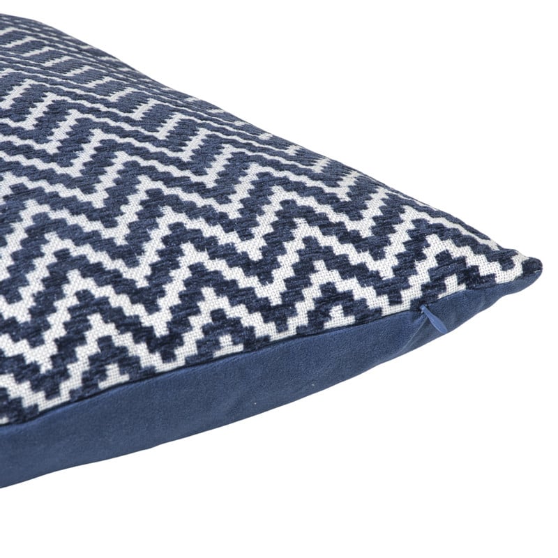 Kussen zigzag - blauw - 45x45 cm