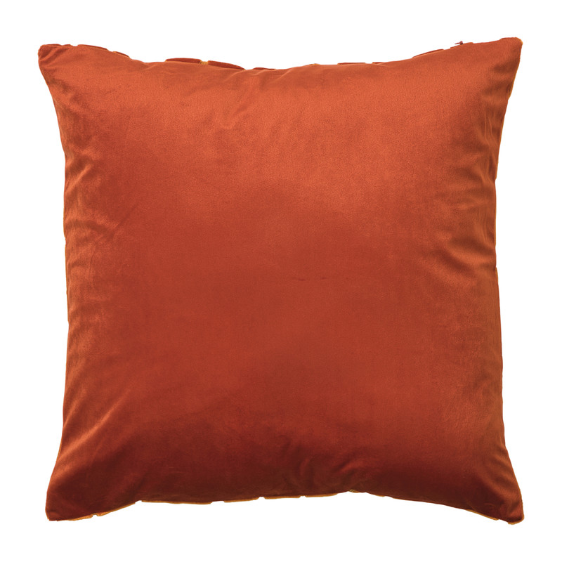 Kussen wave velvet - oranje - 45x45 cm