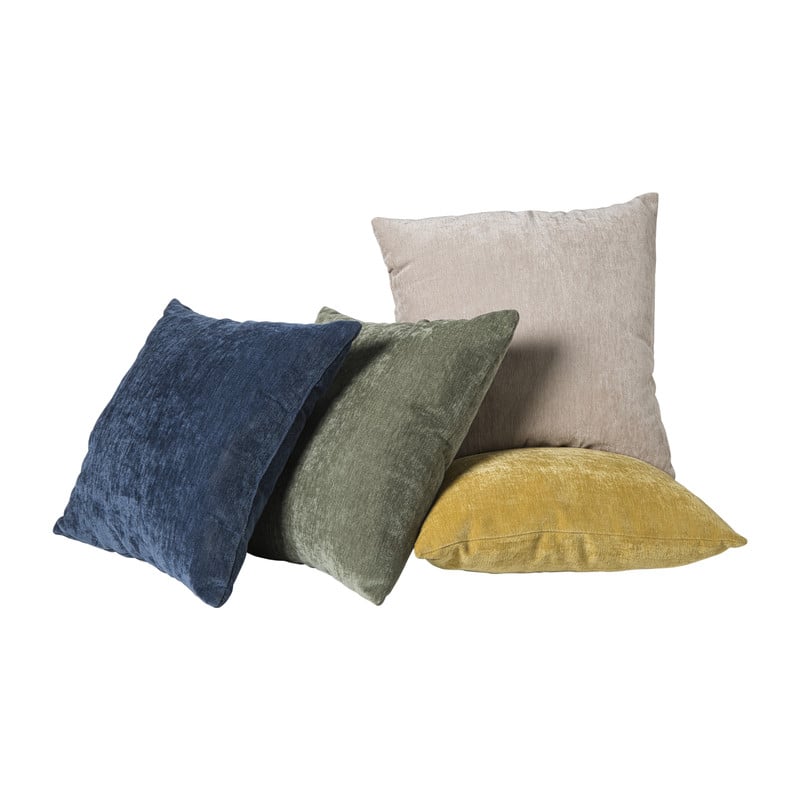 Kussen chenille - blauw - 45x45 cm