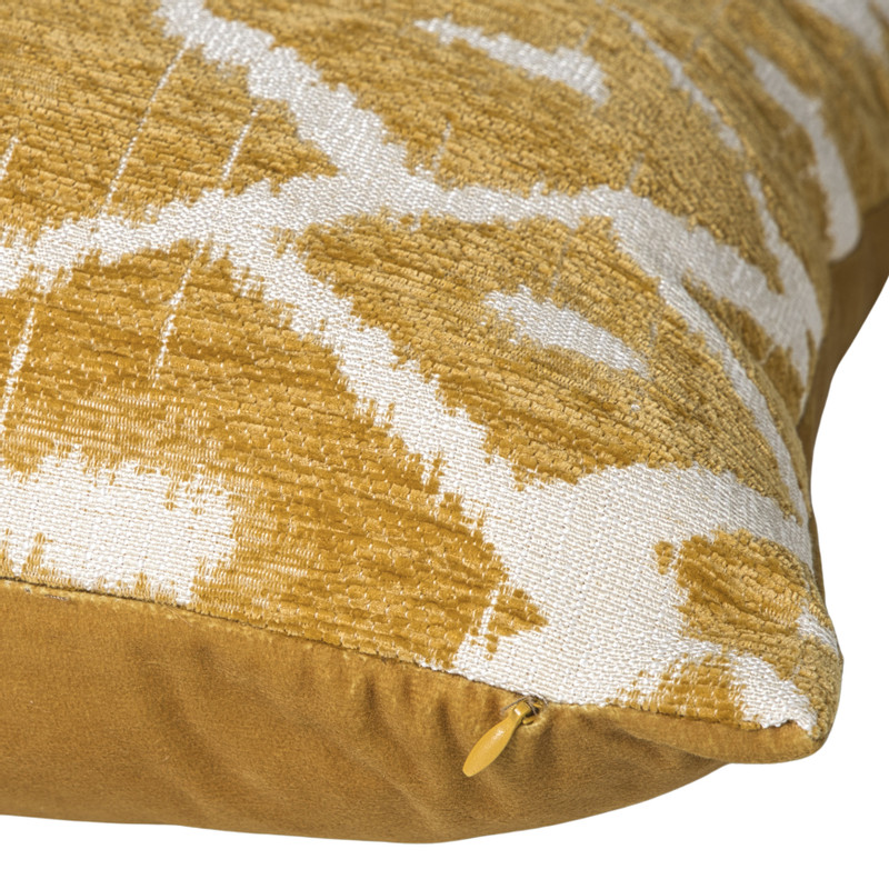 Kussen jacquard ruit - geel - 45x45 cm