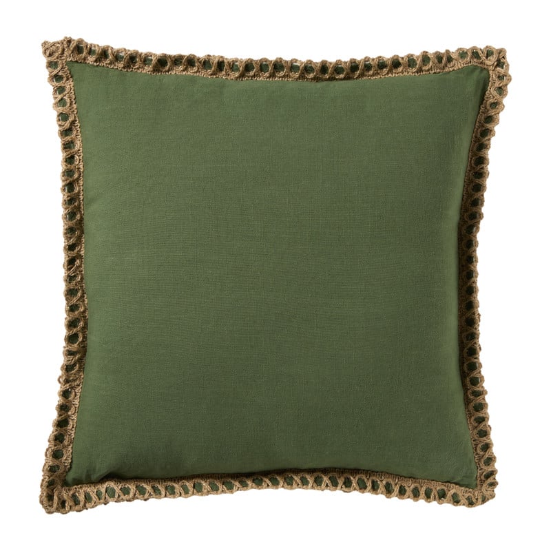 Kussen jute - groen - 45x45 cm