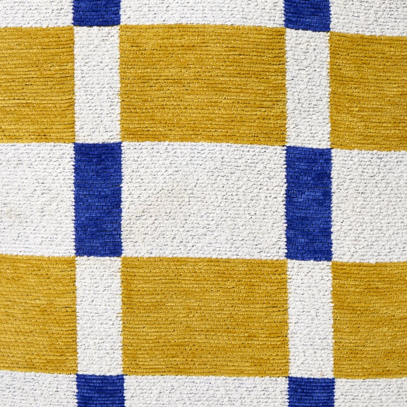 Kussen vlakken - geel/blauw - 45x45 cm