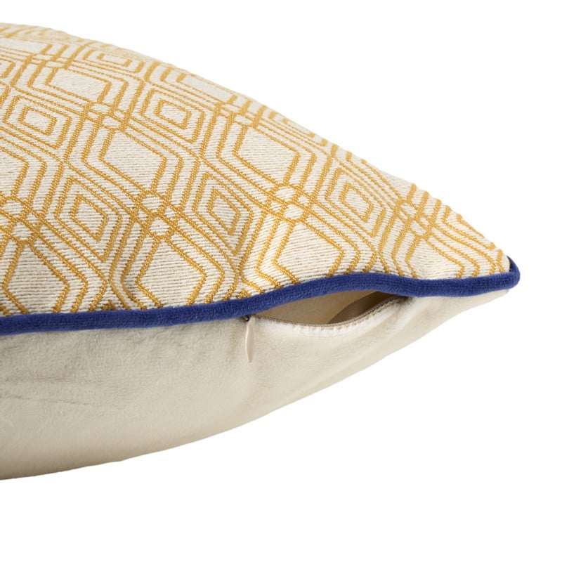 Kussen jacquard - geel - 45x45 cm