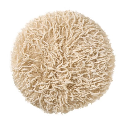 Kussen harig rond - beige - ø40 cm