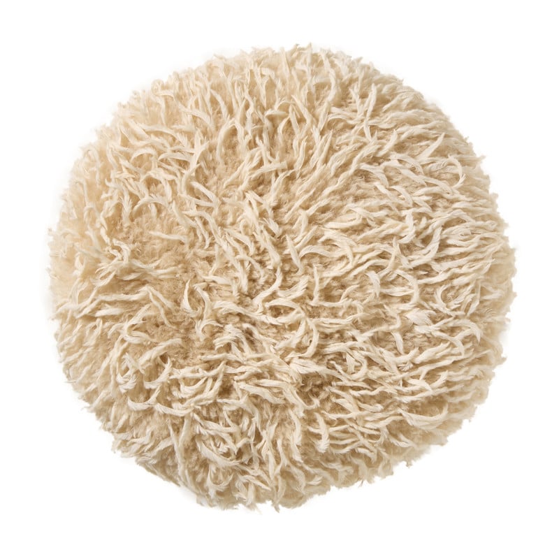 Kussen harig rond - beige - ø40 cm