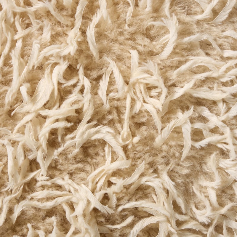 Kussen harig rond - beige - ø40 cm