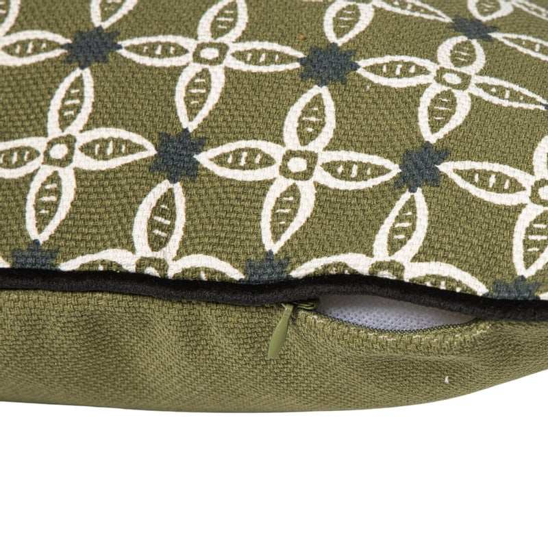 Kussen bloemen - groen - 45x45 cm