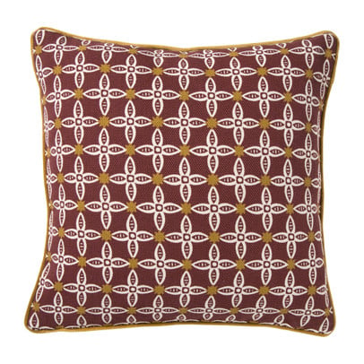 Kussen bloemen - rood/geel - 45x45 cm