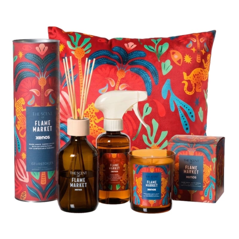 Kussen flame market - multikleur - 45x45 cm