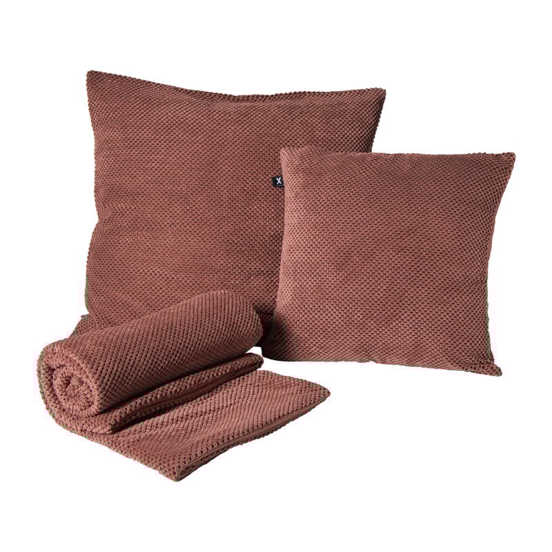 Kussen met blokjes - roze - 60x60 cm