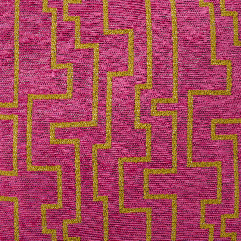 Kussen lijnen - roze/geel - 45x45 cm