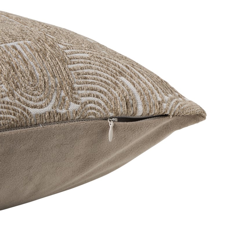 Kussen chenille jacquard - beige - 45x45 cm