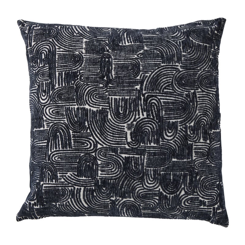 Kussen chenille jacquard - blauw - 45x45 cm