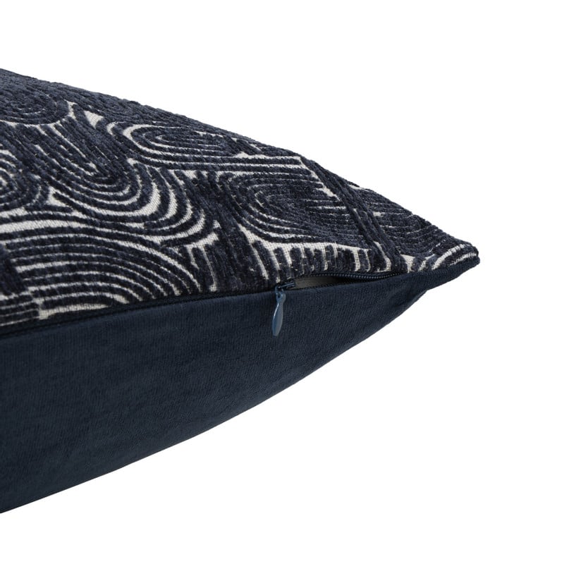 Kussen chenille jacquard - blauw - 45x45 cm