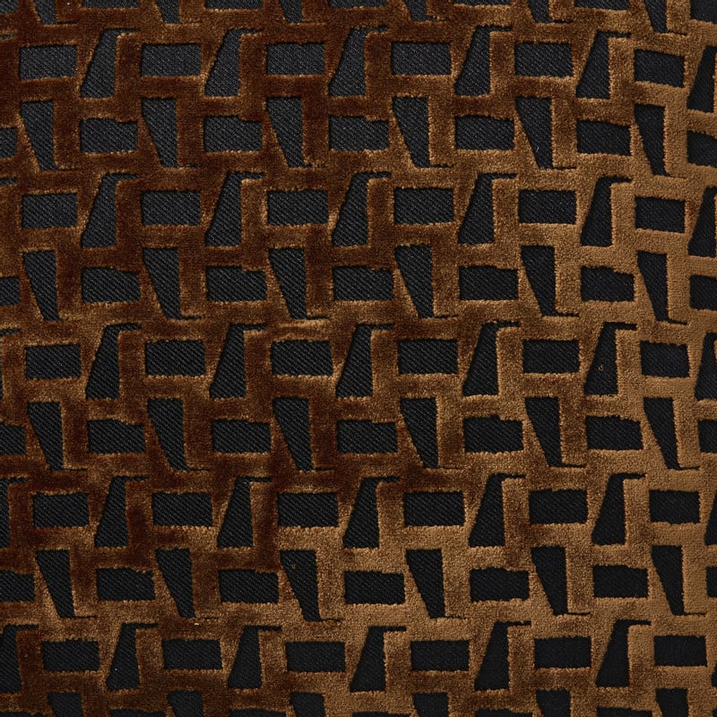 Kussen velvet geblokt - bruin - 45x45 cm