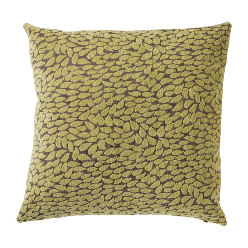 Kussen velvet bladeren - geel - 45x45 cm