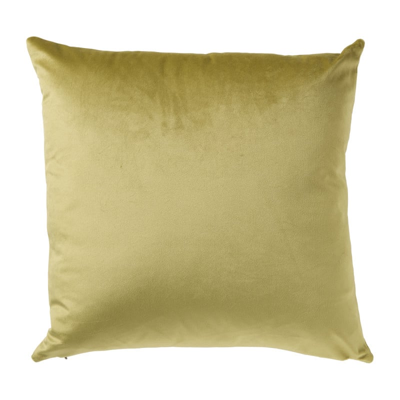 Kussen velvet bladeren - geel - 45x45 cm
