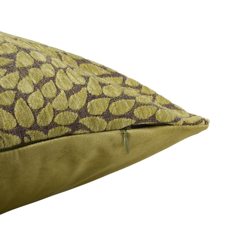 Kussen velvet bladeren - geel - 45x45 cm