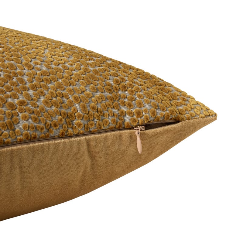 Kussen velvet schubben - bruin - 45x45 cm