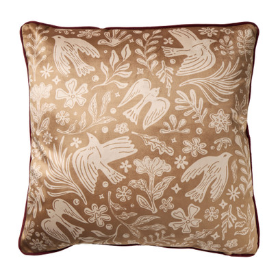 Kussen vredesduif - beige - 45x45 cm