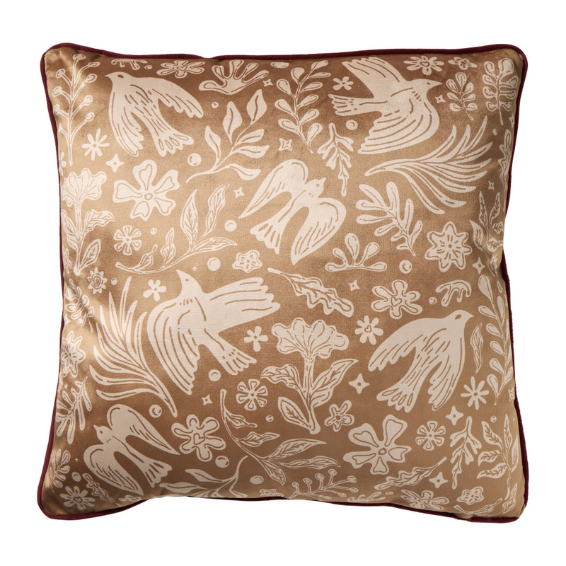 Kussen vredesduif - beige - 45x45 cm