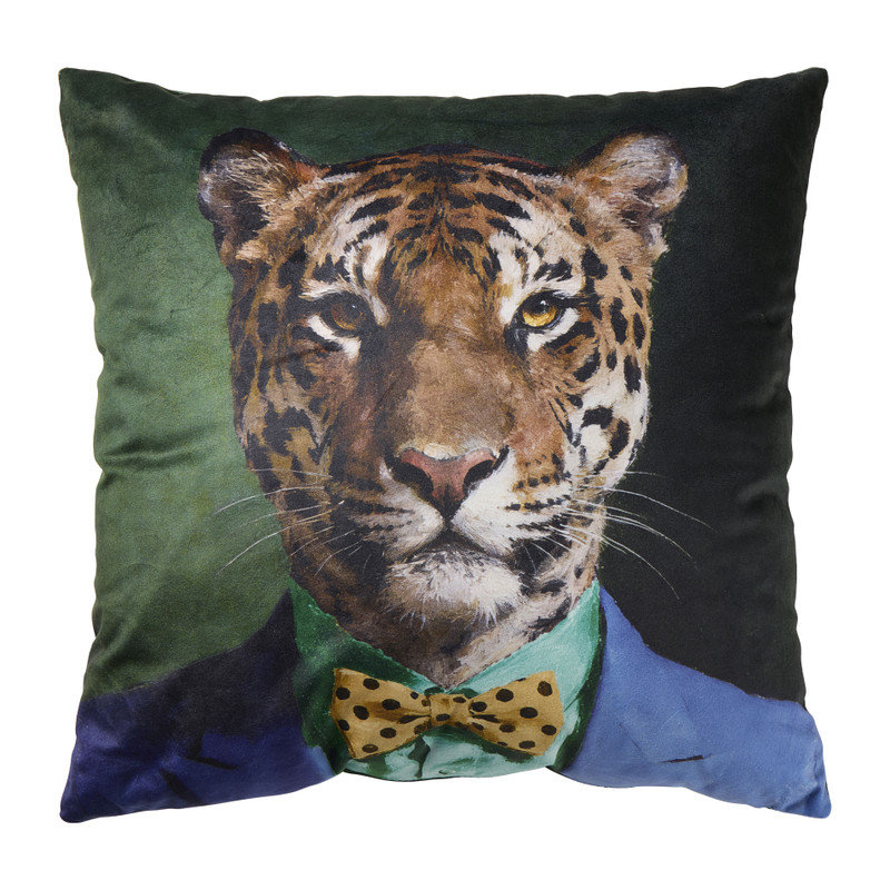 Kussen luipaard - groen - 45x45 cm