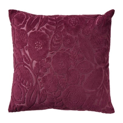 Kussen bloemenprint - bordeaux rood - 45x45 cm