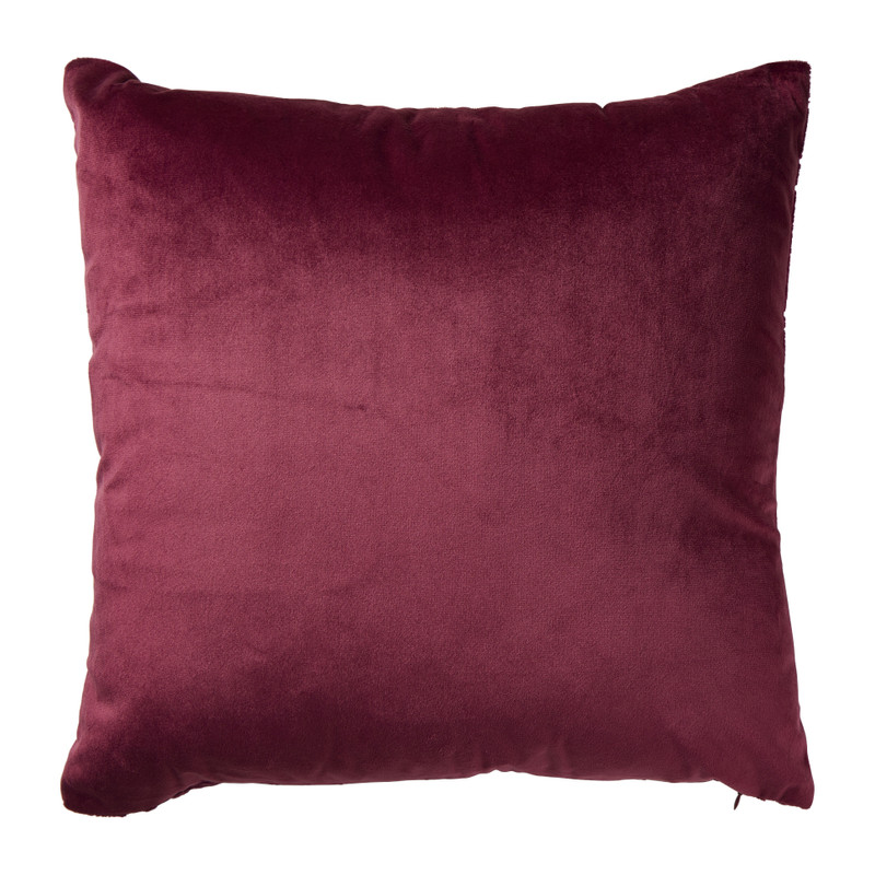 Kussen bloemenprint - bordeaux rood - 45x45 cm 