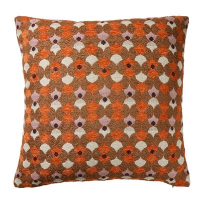 Kussen chenille jacquard - roze/paars - 45x45 cm
