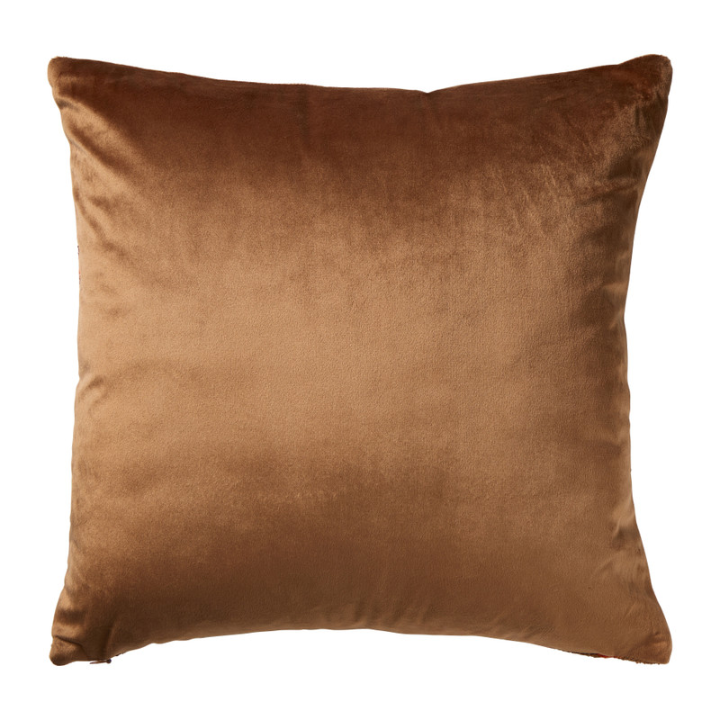 Kussen chenille jacquard - roze/paars - 45x45 cm