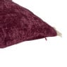Kussen chenille met franjes - bordeaux rood - 35x50 cm 