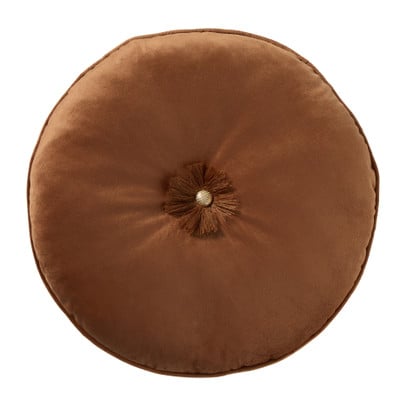 Kussen rond - bruin - ø33 cm