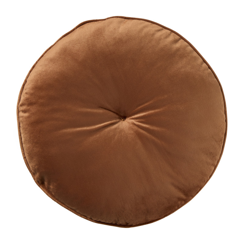 Kussen rond - bruin - ø33 cm