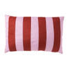 Kussen met strepen - rood/roze - 30x45 cm