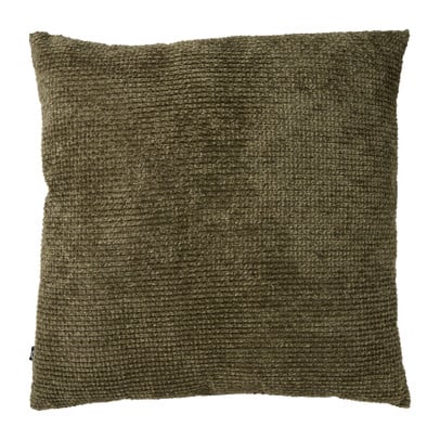 Kussen geblokt groot - groen - 60x60 cm