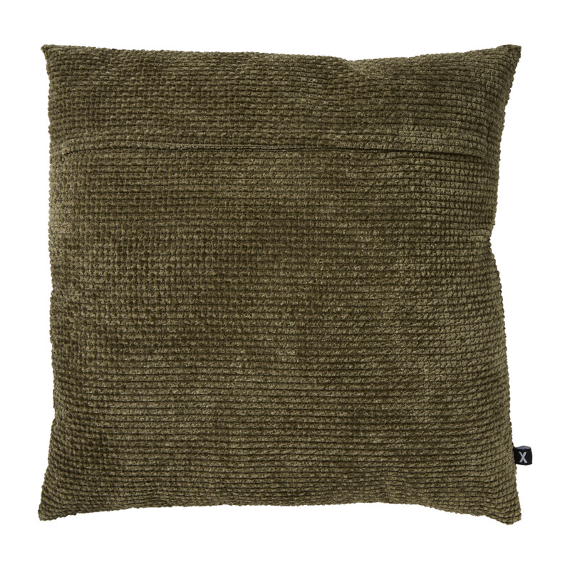 Kussen geblokt groot - groen - 60x60 cm 