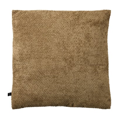 Kussen geblokt groot - terra - 60x60 cm