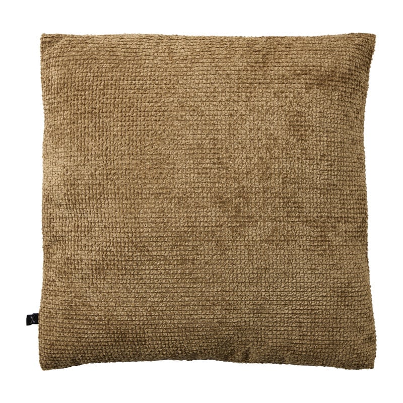 Kussen geblokt groot - terra - 60x60 cm 