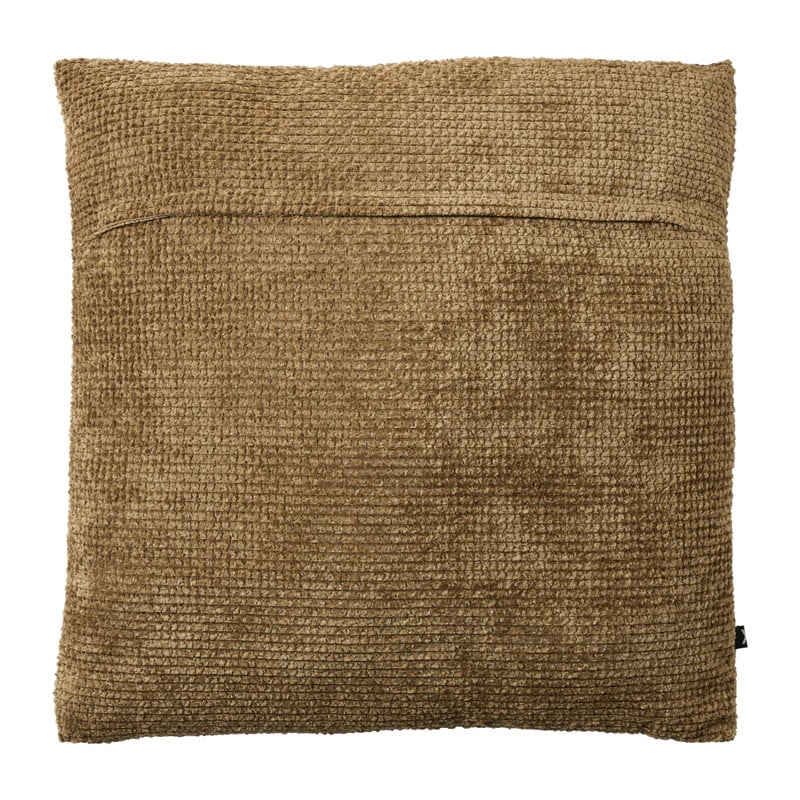 Kussen geblokt groot - terra - 60x60 cm 