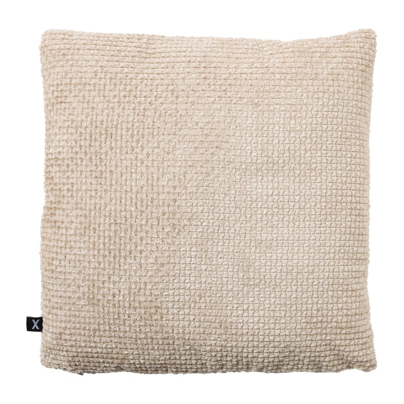Kussen geblokt klein - beige - 45x45 cm 